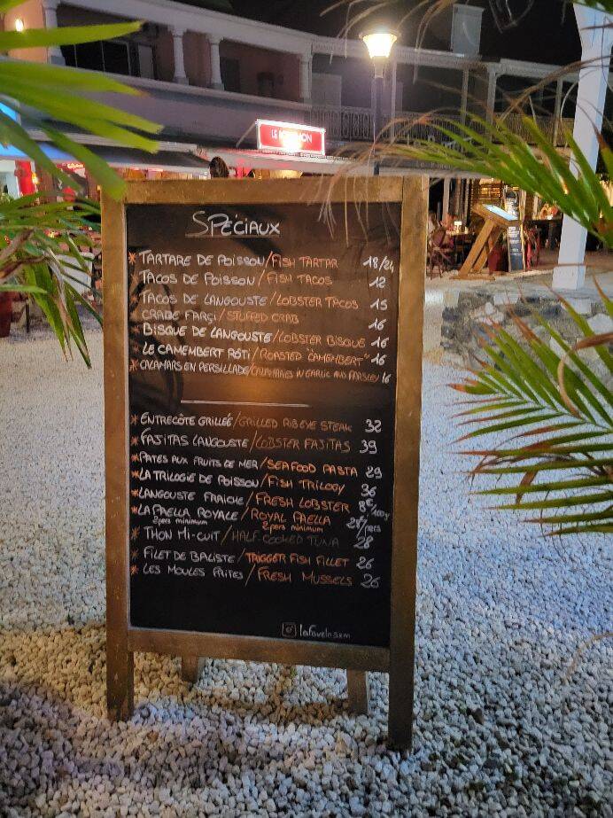 Attached picture Le Favola specials board.jpg